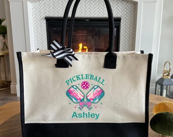 Personalized Pickleball Tote Bag for Women, Pickleball Player Gift, Unique Pickleball Gifts for Pickleball Lovers