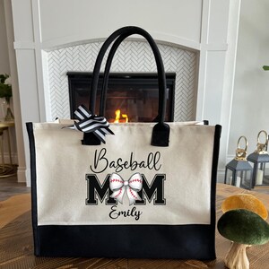 Custom Baseball Mom Tote Bag