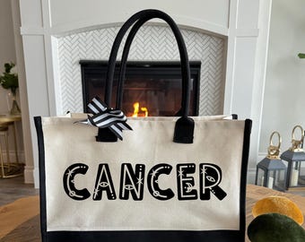 Cancer Zodiac Tote Bag, Cancer Birthday Gift, Celestial Tote Bag, Cancer Zodiac Sign Tote Bag, Cancer Symbol Tote Bag, Born In July Gifts