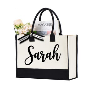 Custom Name Tote, Personalized Name Fancy Tote, Custom Tote Bag, Mother&#39;s Day Gift, Bridesmaid Proposal Bag, Bride tote bag, Custom Tote Bag