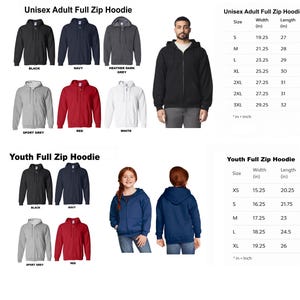 Custom Logo Full Zip Hoodie, Business Logo Zip Sweatshirt, Bulk Zip Hoodie Custom Text or Logo image 5