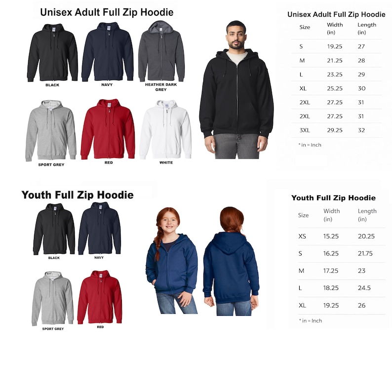 Custom Logo Full Zip Hoodie, Business Logo Zip Sweatshirt, Bulk Zip Hoodie Custom Text or Logo image 5