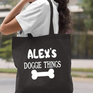 Dog Tote Bag: Personalized Canvas Carryall (Custom Text Options) image 6
