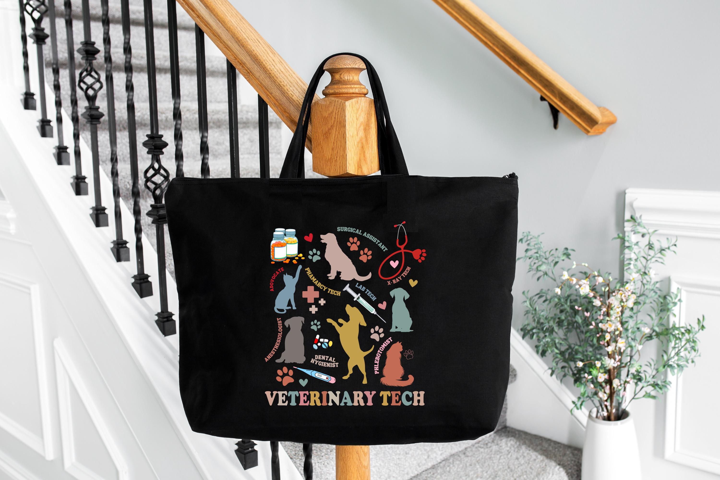 Vet Tech Tote Bag, Spacious Cotton With Zippered Compartment - Etsy