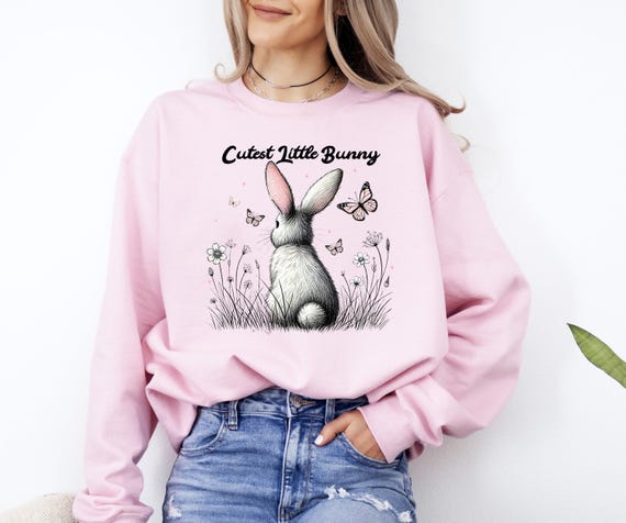 Cute Bunny Sweatshirt: Soft Easter Hoodie for Rabbit Lovers