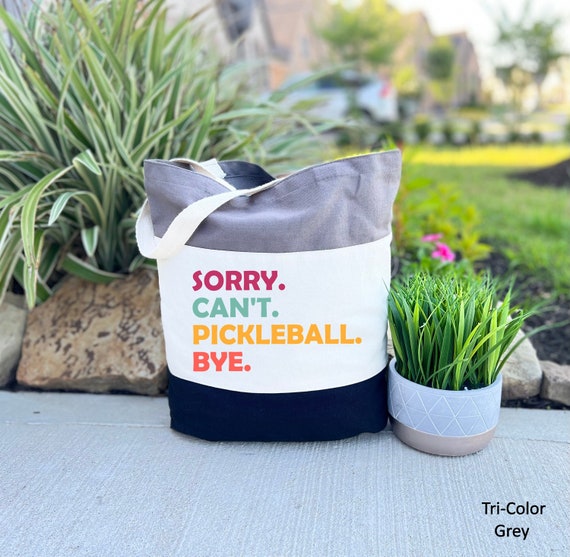 Pickleball Tote Bag, Sorry Can’t Pickleball Bye, Funny Pickleball Gift Bag, Pickleball Coach Gift, Pickleball Lover Gift, Canvas Tote Bag