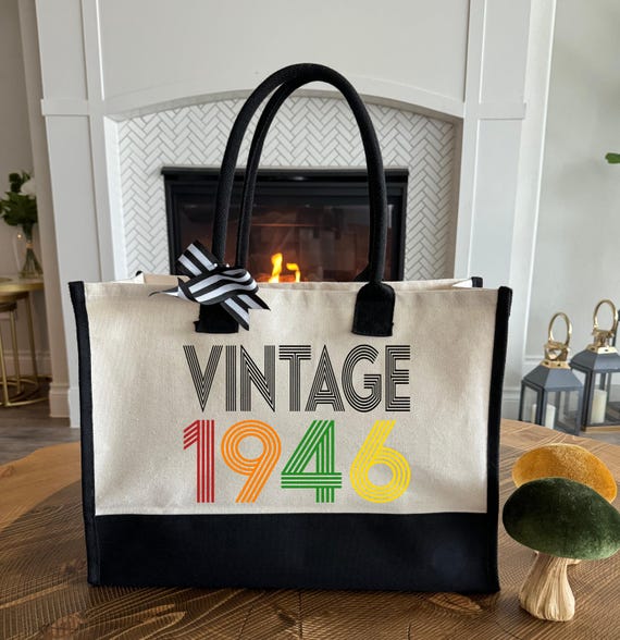 80th Birthday Tote Bag, Vintage 1946 Bag, 80th Birthday Gift For Women, 80th Birthday Gift Bag, 80th Birthday Friend, 80th Birthday Woman