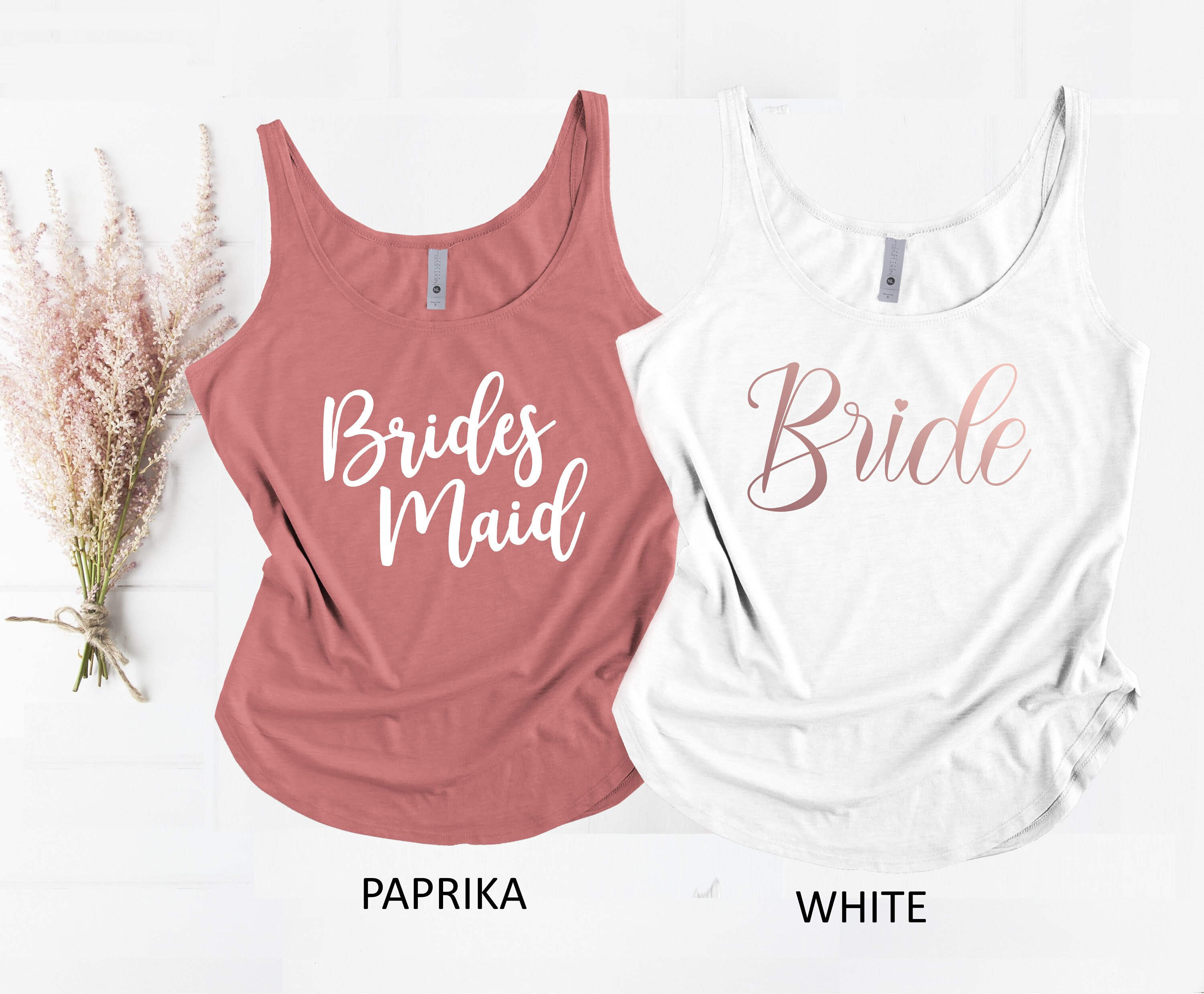 Canottiera Per Damigella D'onore Bride Squad – Top Senza Maniche, Festa Matrimonio, Taglia M - Foto 2