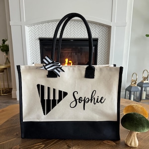 Customizable Music Gift Bag, Musician Gift Bag, Name Music Class Bag, Music Teacher Gift Tote Bag, Custom Musician Bag, Music School Gift