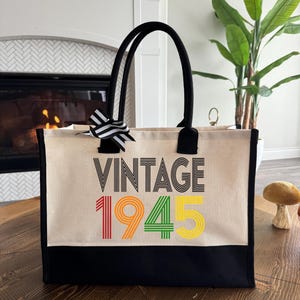 80th Birthday Tote Bag, Vintage 1945 Bag, 80th Birthday Gift For Women, 80th Birthday Gift Bag, 80th Birthday Friend, 80th Birthday Woman