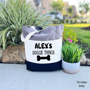 Dog Tote Bag: Personalized Canvas Carryall (Custom Text Options) image 1
