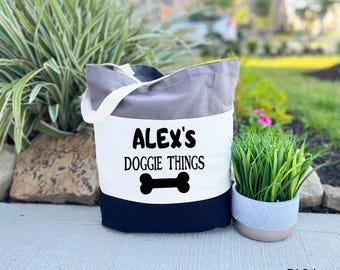Dog Tote Bag: Personalized Canvas Carryall (Custom Text Options)