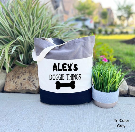 Dog Tote Bag: Personalized Canvas Carryall (Custom Text Options)