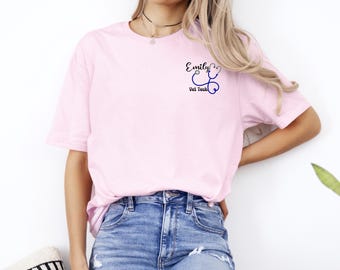 Veterinary Technician Shirt, Custom Pocket Tee with Name