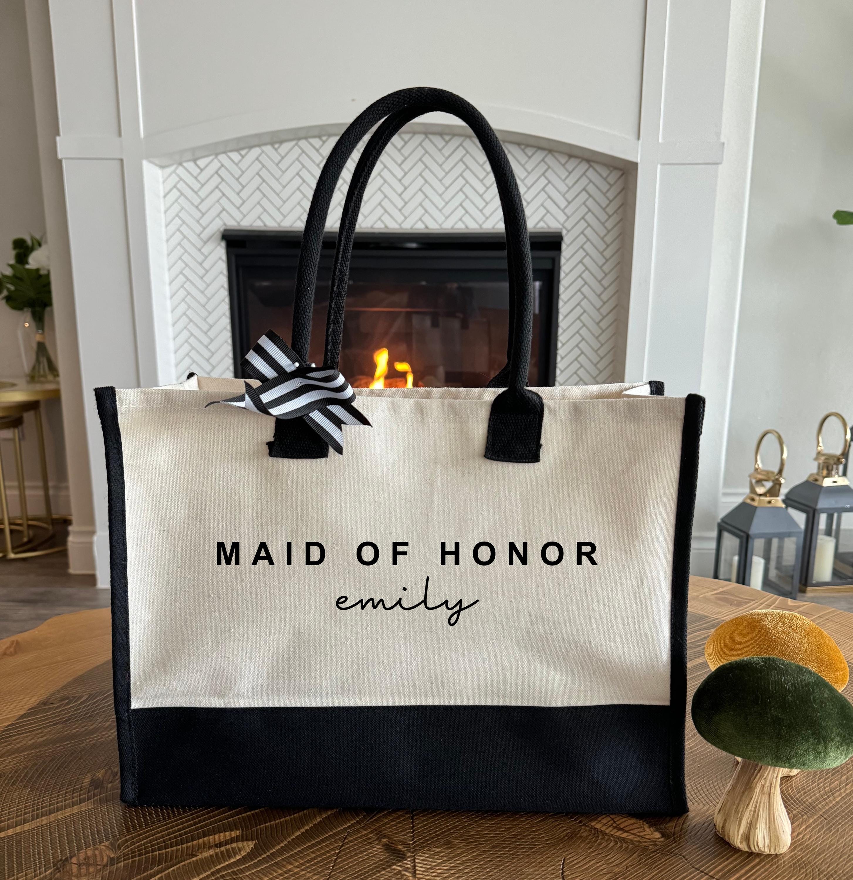 Personalized Maid of Honor Tote Bag, Maid of Honor Totes, Bridal Party Bags, Bridesmaid Gift, Maid of Honor Gift, Bridal Shower Gift