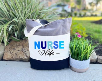 Nurse Life Tote Bag, RN Tote for Nurses Bag,  Nursing Students Bag, Perfect Nurse Appreciation Gift