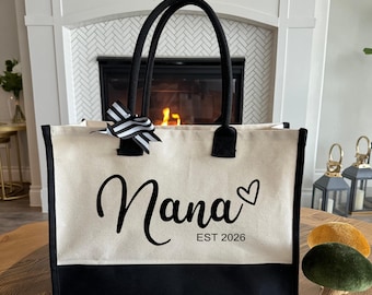 Grandma Tote Bag: Personalized Nana Design - Durable Canvas