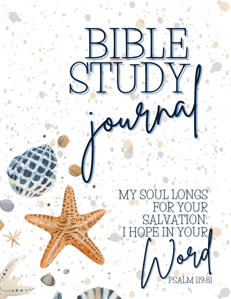 Seashell Bible Study Journal Printable PDF, Christian Notebook, Quiet ...