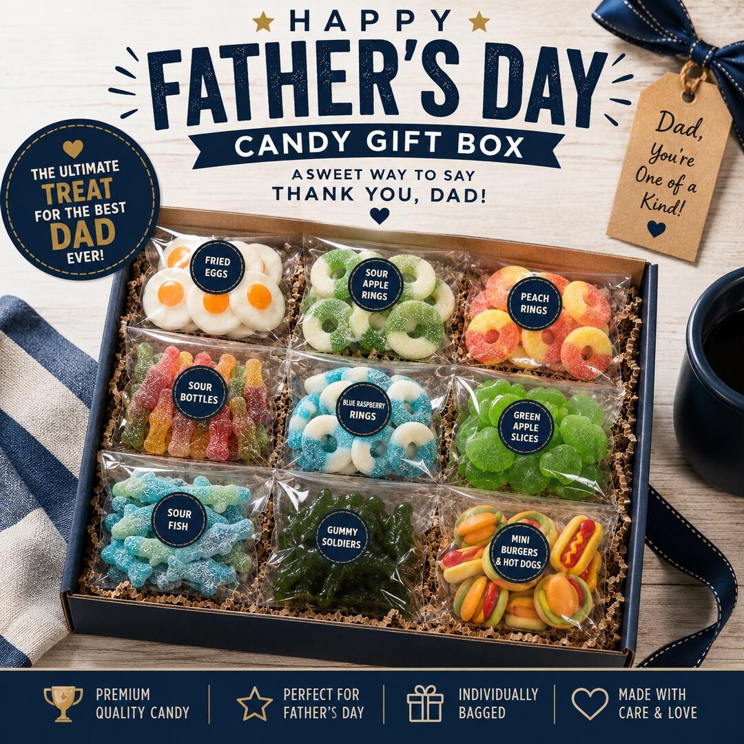 Father’s Day Candy Gift Box | Gourmet Candy Care Package for Dad | Fun ...