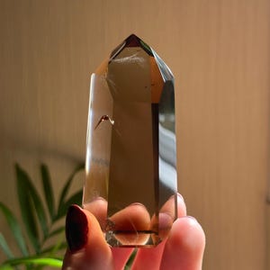 Dark Smokey Quartz Tower, Naturally Clear Crystal from Brazil, 77g