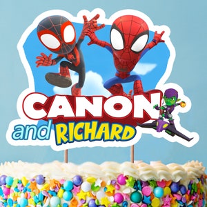 Personalized Spidey and Miles Morales Cake Topper (Digital Download)