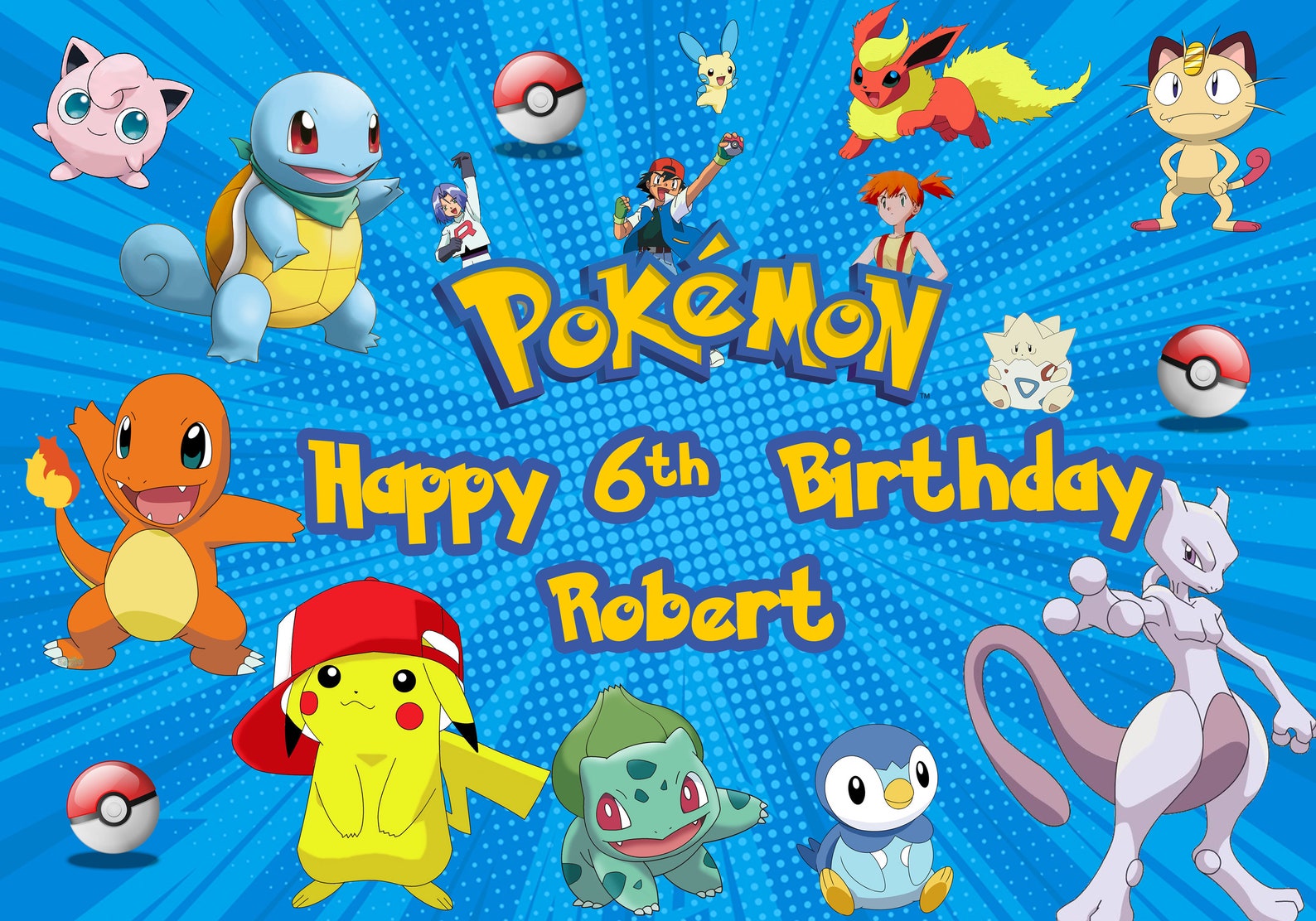 Pikachu Birthday Banner Pikachu Personalised Birthday - Etsy