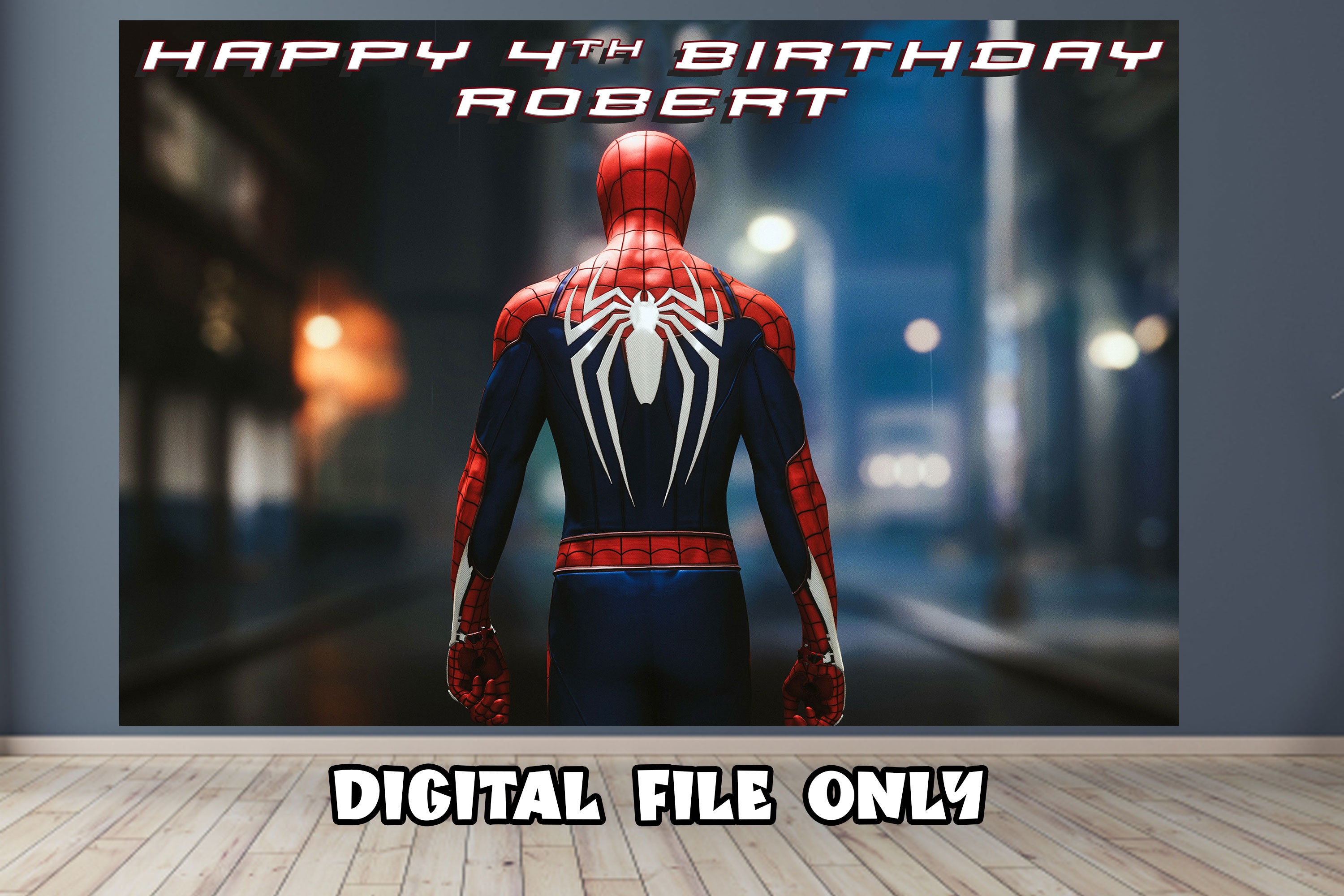 Spiderman Party Backdrop 2 Spiderman BannerSpiderman BackdropSpiderman Birthday Decoration Banner Digital File Only