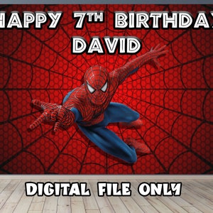 Spiderman birthday banner, Spiderman Birthday Backdrop,Spiderman Decoration party,Spiderman Wallpapper Digital File Only