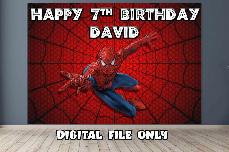 Spiderman birthday banner Spiderman Birthday BackdropSpiderman Decoration party Digital File Only