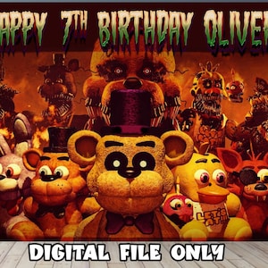 Five Nights at Freddy&#39;s Birthday Banner Backdrop (Digital File Only)