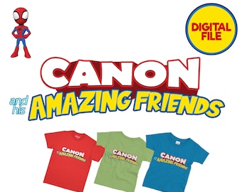 Logo de t-shirt anniversaire Spidey and Friends (fichier numérique personnalisé uniquement)