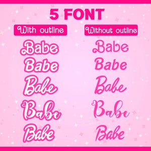 5 Pink Font Alphabet ALL Trend Fonts, pobieranie czcionki Pink Doll Letters, rodzina czcionek Bartex, Png, TTF, alfabet png