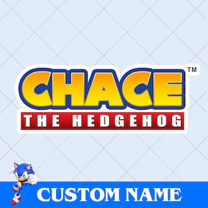 Sonic Costum-verjaardagslogo, Sonic-decoratie, Sonic-lettertype, Sonic-aangepaste naam - alleen digitaal bestand