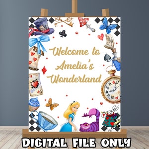Alice im Wunderland Party Geburtstag Willkommensschild, Alice im Wunderland Party Party für Kinder, Willkommensschild für Party, Yard Sign