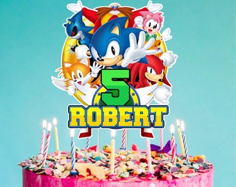 Sonic Free Printable Cake Toppers. 5BB  Sonic birthday, Sonic the hedgehog  cake, Sonic party