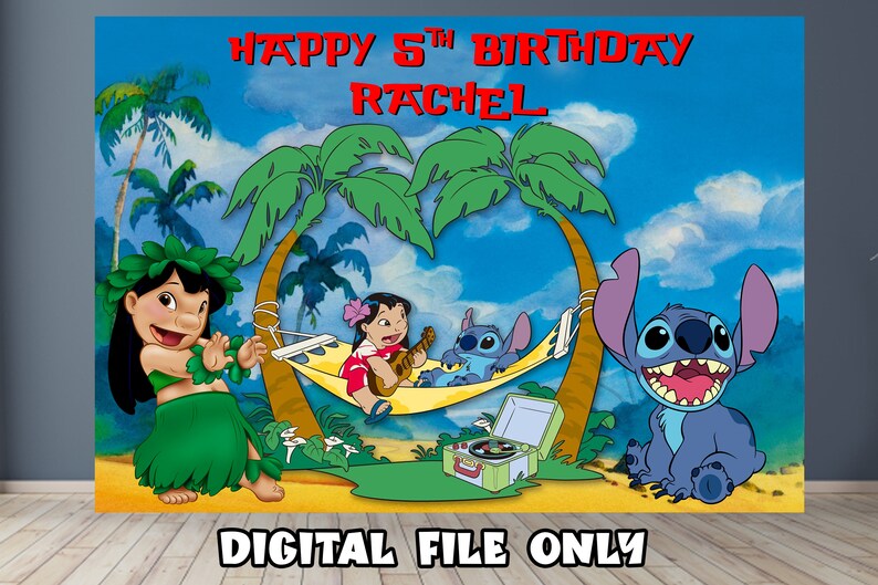 Lilo and Stitch Birthday Banner Lilo &amp; Stitch Personalised - Etsy