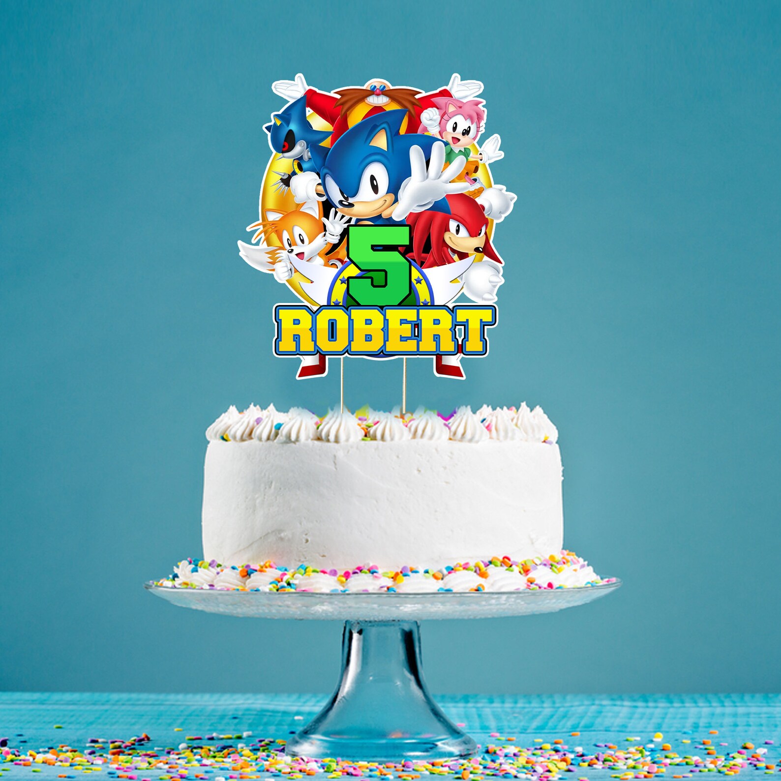 Sonic Birthday Party Cake Topper Cake Topper Printable - Etsy UK