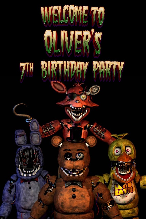 Five Nights at Freddy's Happy Birthday Sign FNAF Birthday Banner 5 Nights  Freddy's Party 5 Nights Freddy's Video Game Party 100817 