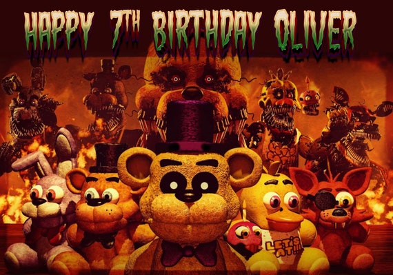 Five Night's Freddy Birthday Banner, Freddy Birthday Backdrop ,freddy Wall  Banner, Freddy Decoration Party, Digital File Only 