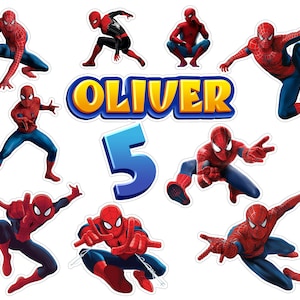 Topper per cupcake Spiderman, Spiderman png, personaggi Spiderman, nome personalizzato Spiderman, decorazione Spiderman - solo file digitale
