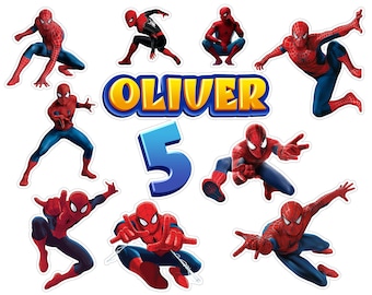 Spiderman Cupcake Topper: Custom Name, Printable Decoration (Digital File Only)