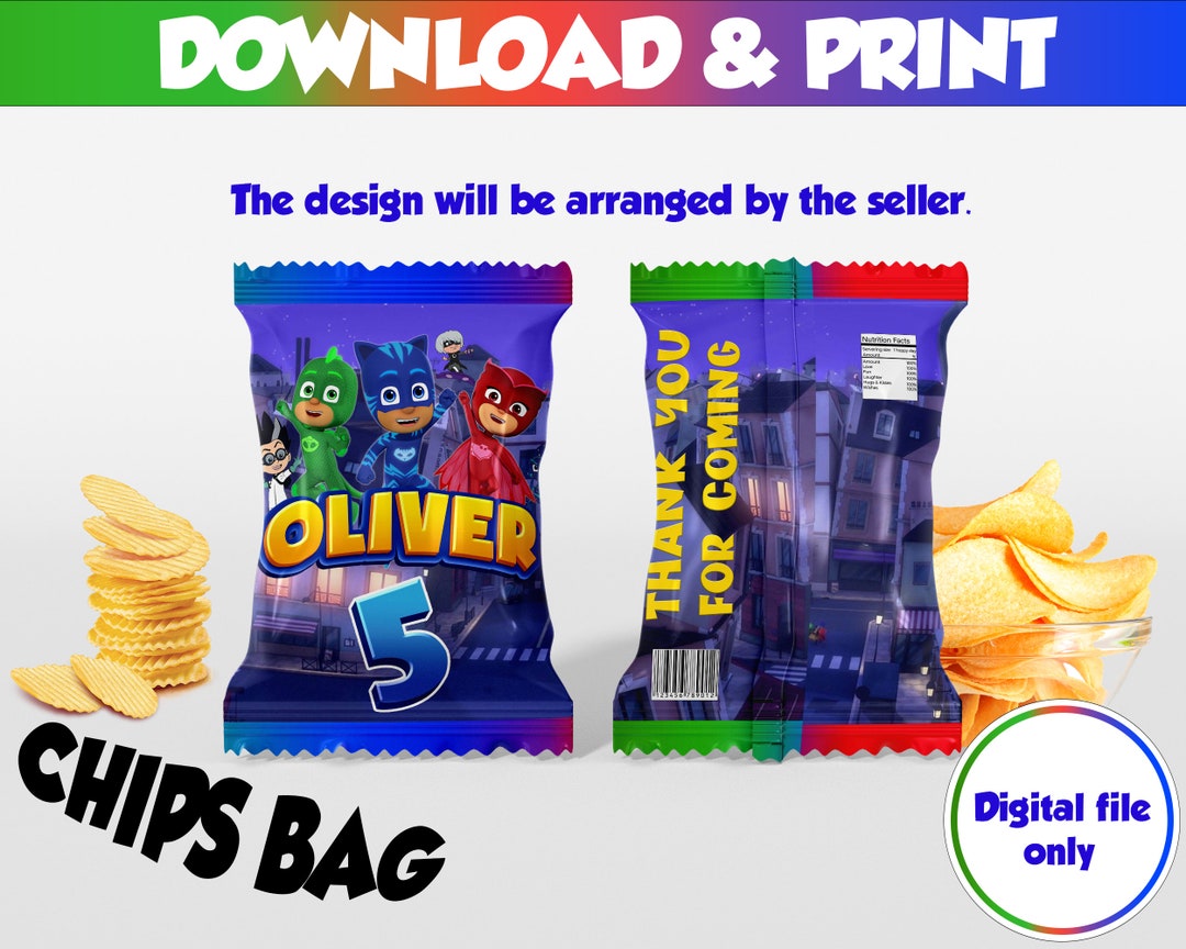 PJ Masks Printable Chips Bag Chips Bag Label Printable Etsy PJ Masks Printable Chips Bag Chips Bag Label Printable Etsy
