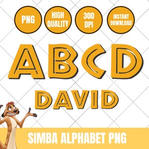 Download instantâneo Simba Alphabet Png, Lion the King Font, Simba Birthday Png Alphabet, Simba letters - Digital File Only
