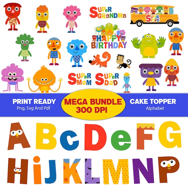 Super Simple Songs Cake Topper: PNG, SVG, PDF (Digital File)