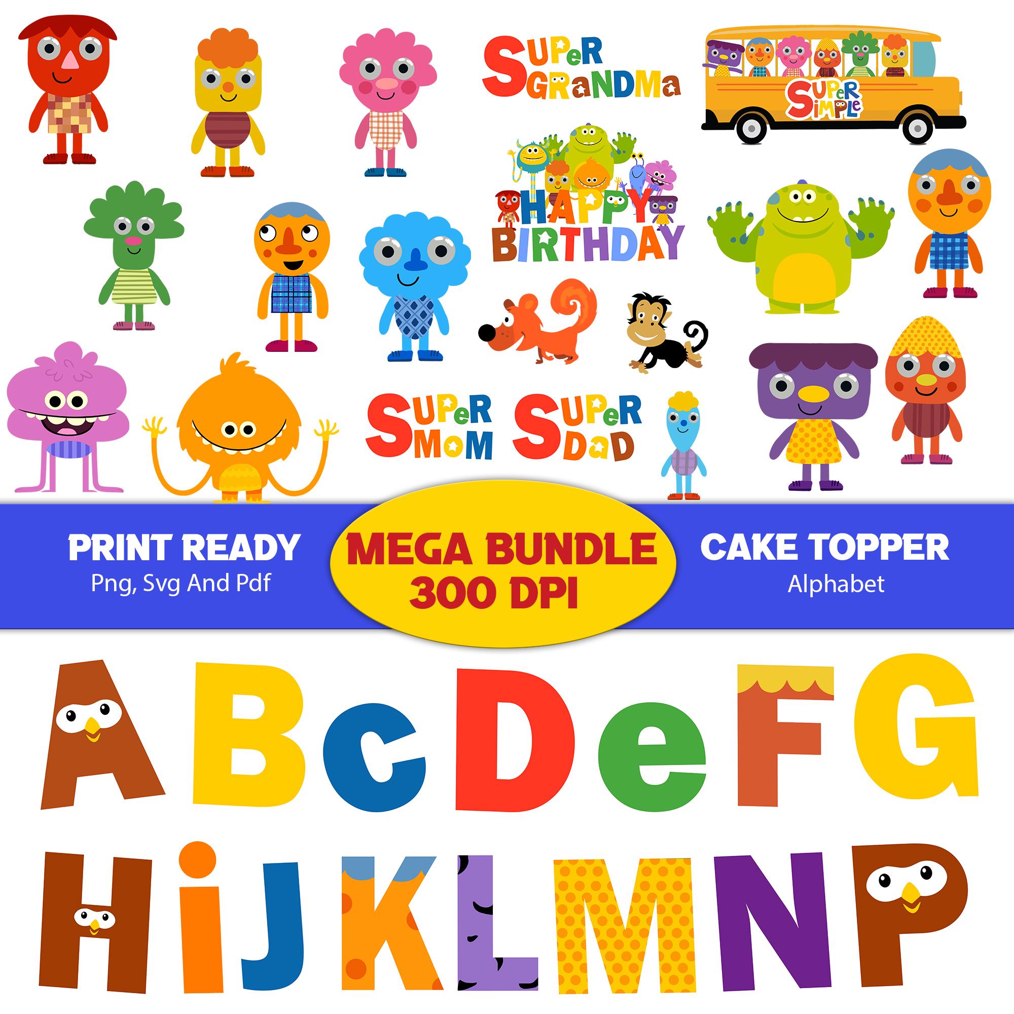 SVG, PDF Instant Download Super Simple Songs Cake Topper Instant Download, Super Simple Songs png - Digital File Only
