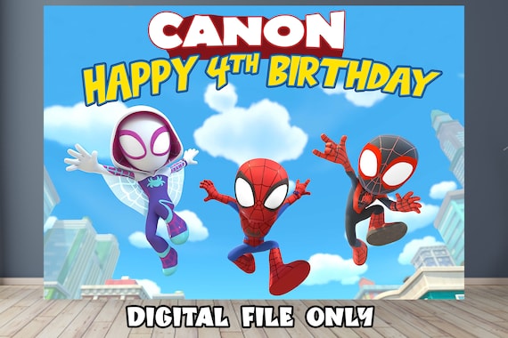 Striscione Banner Spidey E I Suoi Fantastici PERSONALIZZATO Compleanno - Foto 5