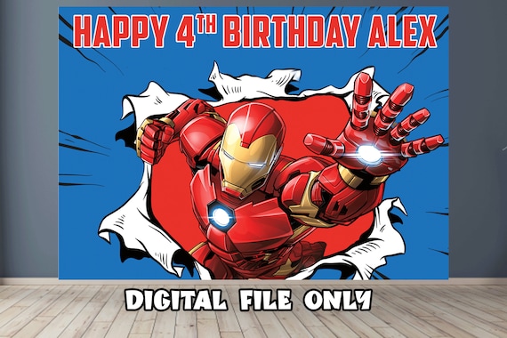 Iron Man Birthday Banneriron Man Backdropavengers - Etsy