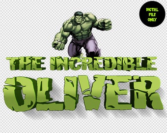 Birthday Logo - Hulk Font - Hulk Decoration  - Digital File Only