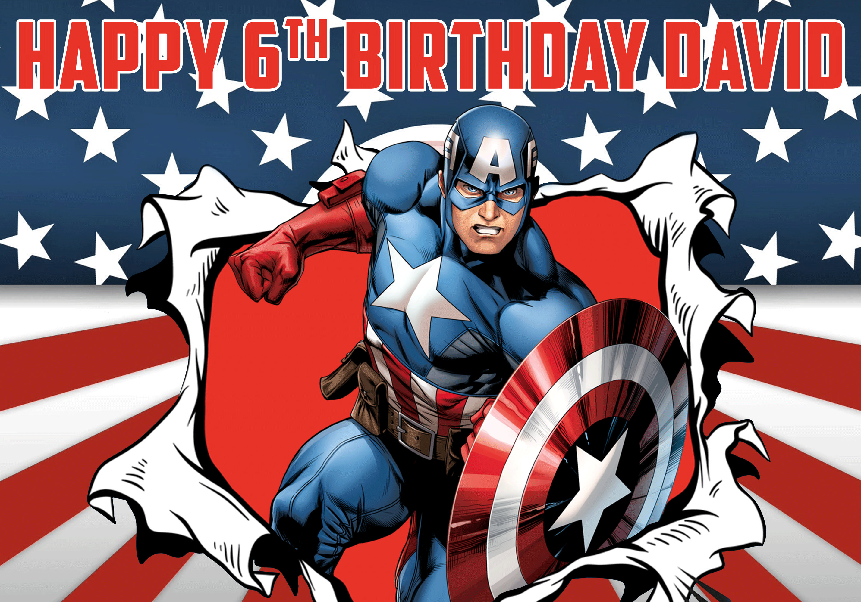 スーパーヒーローの誕生日背景：キャプテン・アメリカのテーマ