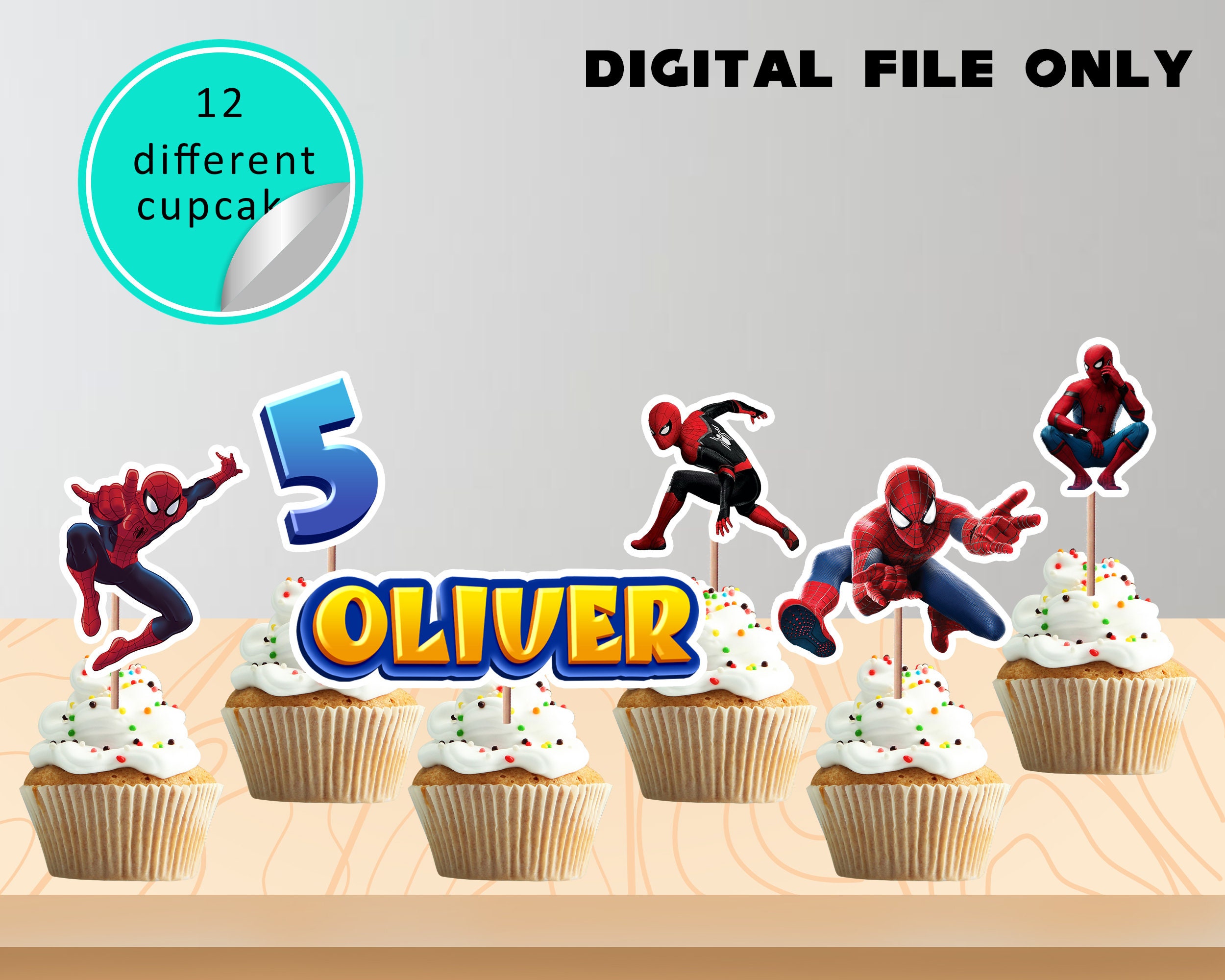 Spiderman Cupcake Topper Spiderman Pngspiderman Characters Etsy